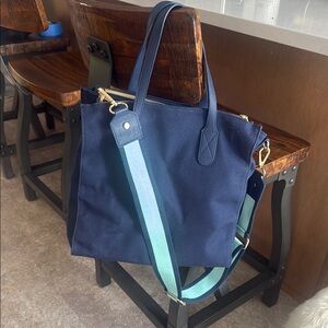 Erin Condren Navy Crossbody Tote  Bag with 2 Straps